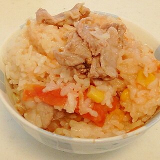 炊飯器におまかせ★豚とコーンのトマトご飯